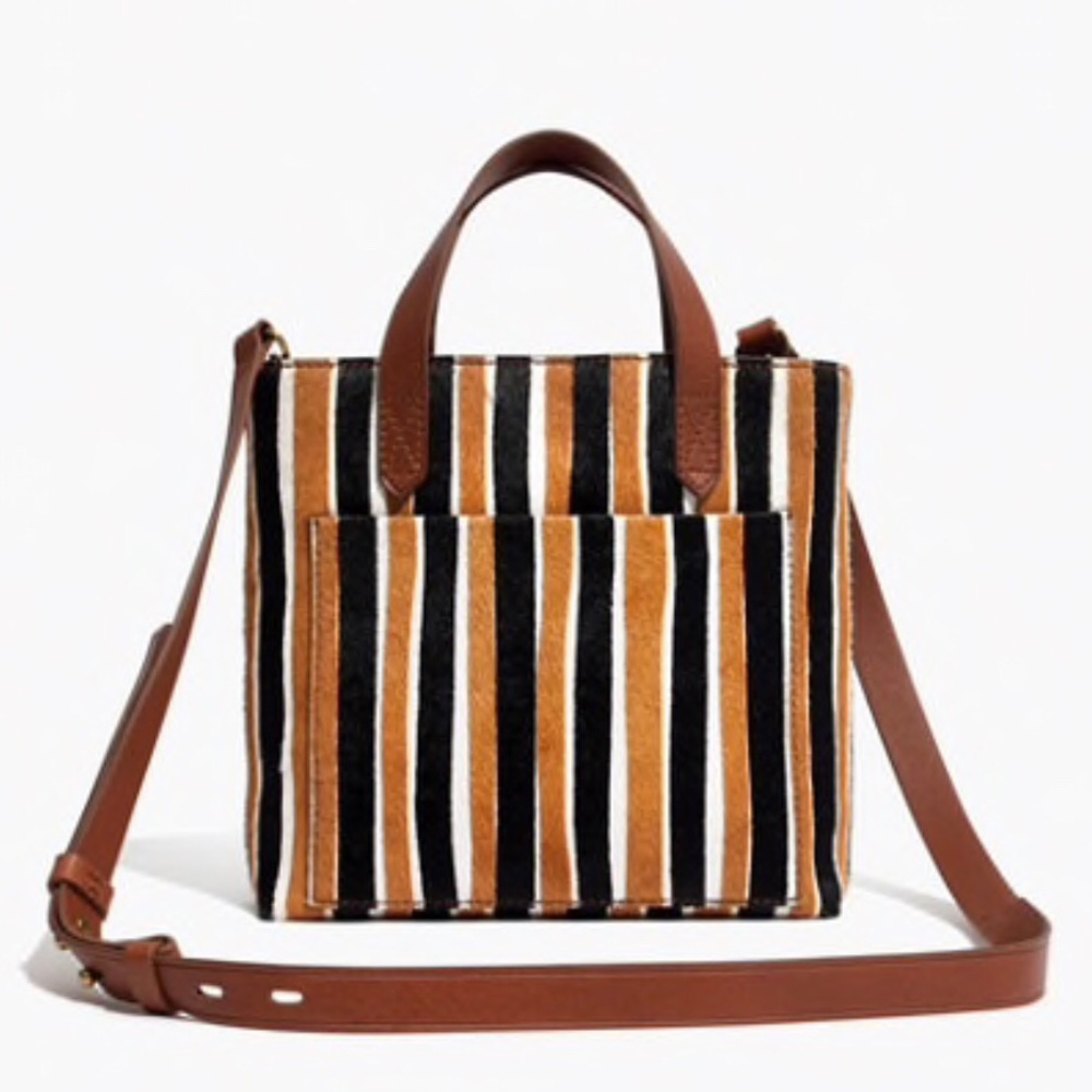 nwt madewell • small transport crossbody calf hair nwt